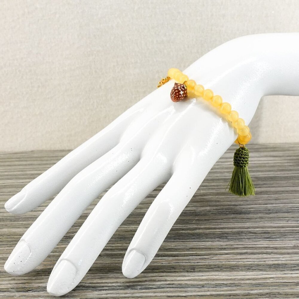 Tory Burch Women's Roxanne Beaded Tassel Bracelet Yellow OS - Picture 4 of 12